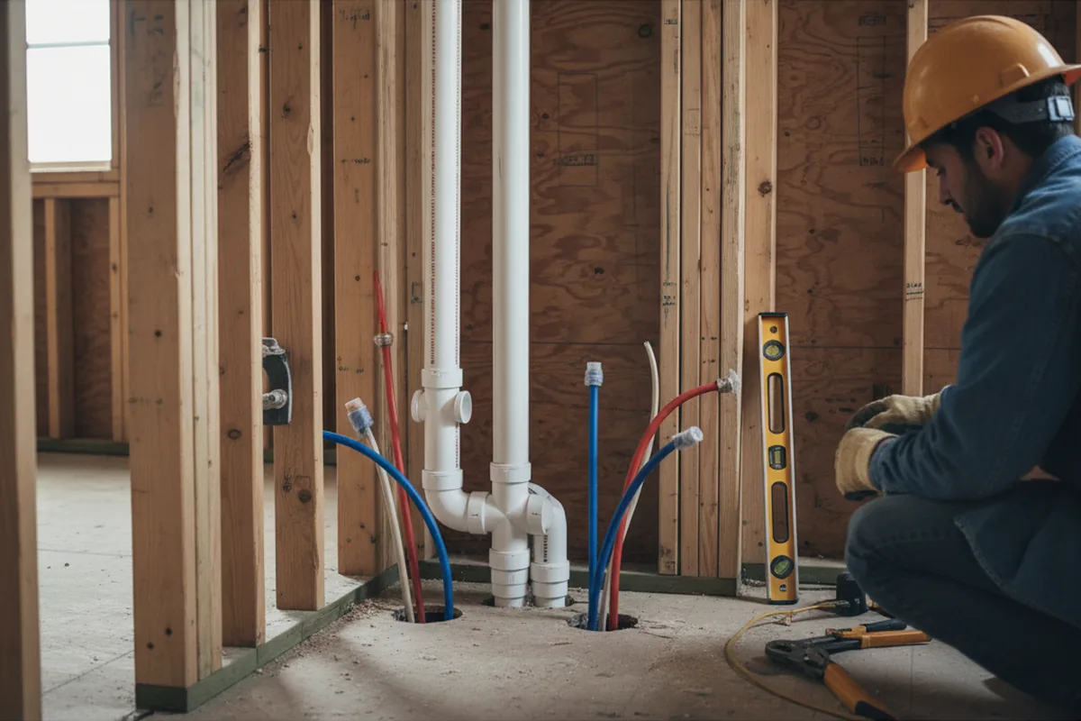 Drain and supply rough-in during Toilet Repair and Installation in Johnson City